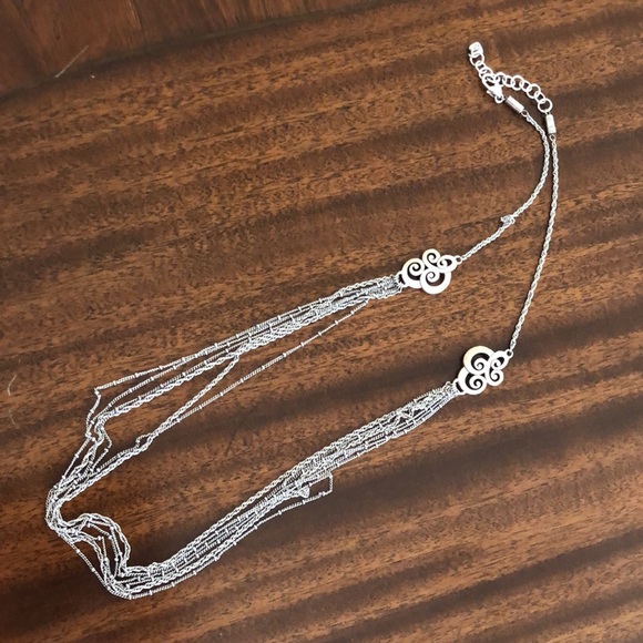 Brighton retired long length multi chain swirl link necklace & earrings - Picture 2 of 16